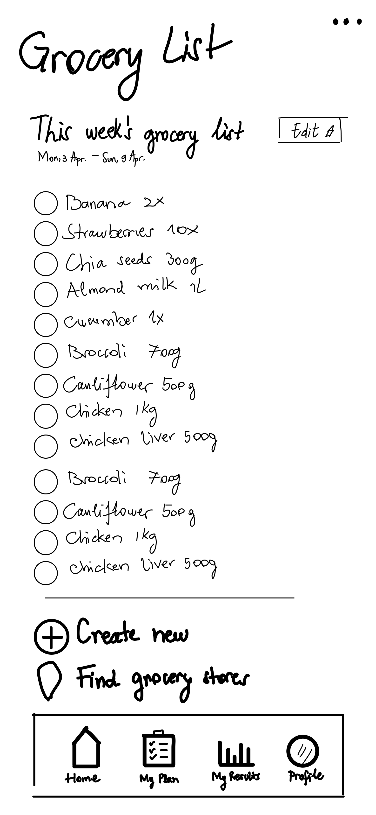 Grocery list